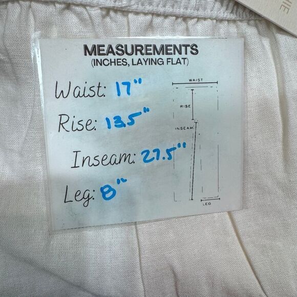 calligraphie linen pants size large cream beach vacation resort - Picture 8 of 8